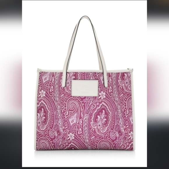 New ETRO Color Block Paisley Tote Bag - Picture 1 of 10